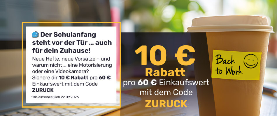 -10 &euro; pro 60 &euro; Einkaufswert mit dem Code ZURUCK