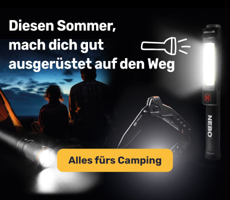 R&uuml;ste dich f&uuml;r den Campingausflug mit unseren Taschenlampen und Multifunktionsmessern aus