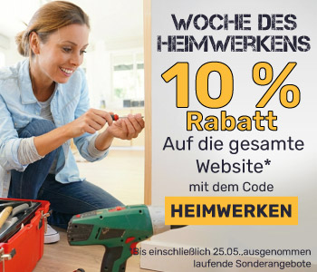 10 % Rabatt auf alles außer reduzierten Artikeln mit dem Code HEIMWERKEN
