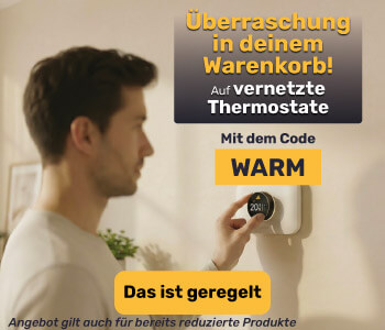 Uberraschung in deinem Warenkorb auf vernetzte Thermostate Mit dem Code WARM