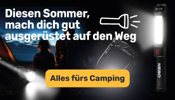 R&uuml;ste dich f&uuml;r den Campingausflug mit unseren Taschenlampen und Multifunktionsmessern aus