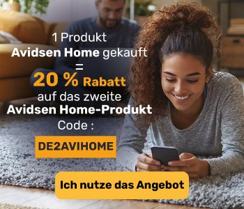 20 % Rabatt ab dem Kauf von 2 Avidsen Home-Produkten mit dem Code DE2AVIHOME
