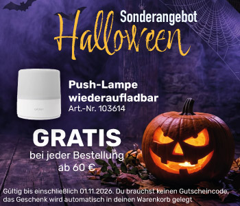 Halloween: Eine Push-Lampe gratis ab einem Einkaufswert von 60 &euro;