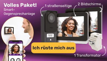 Volles Paket! Smart-Gegensprechanlage + 2 Bildschirme + 1 Transformator