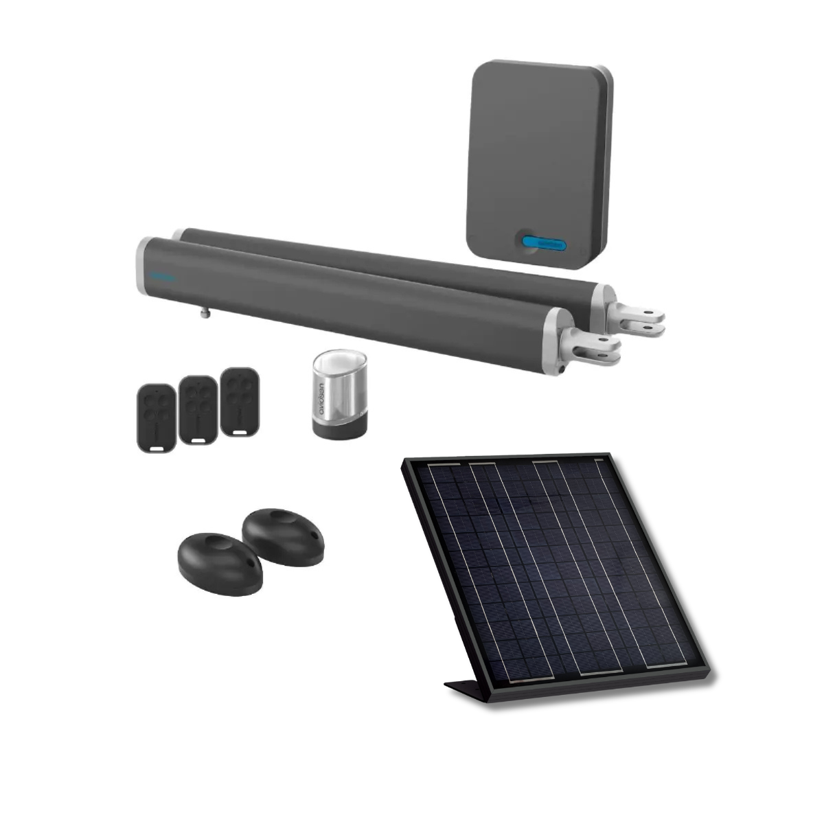 Ein komplettes solar-motor-set für flügeltore