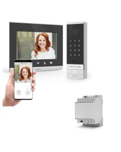 Extel Code Connect kabelgebundenes Gegensprechanlagen-Set mit integriertem Digicode und RAIL DIN-Transformator