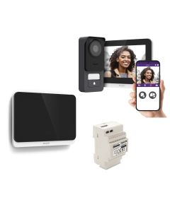 Kabelgebundene Gegensprechanlage 3K Philips WelcomeEye Connect 3 mit zusätzlichem Bildschirm und Transformator
