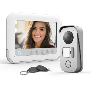 2-Draht-Video-Gegensprechanlage mit RFID-Zugang - Ylva 3+ - Avidsen Diagonale 7 Zoll (18 cm)