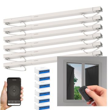 Set mit 6 vernetzten Antrieben für Klappfenster Avidsen Home Open W