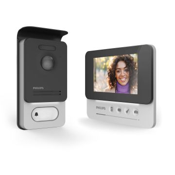 2-Draht-Videosprechanlage mit Doppelsteuerung, Farbbild und Option für den Zwei-Familien-Modus: WelcomeEye Compact – 531004 – Philips