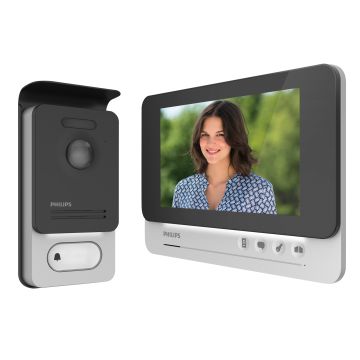 2-Draht-Videosprechanlage – Doppelsteuerung – Farbbild – Breitbildschirm – zeitloses Design – WelcomeEye Lite – Philips – 531037