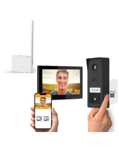Wave 3-Gegensprechanlage – kabellos, vernetzt und mit Signalverstärker (Reichweite bis zu 700 m)