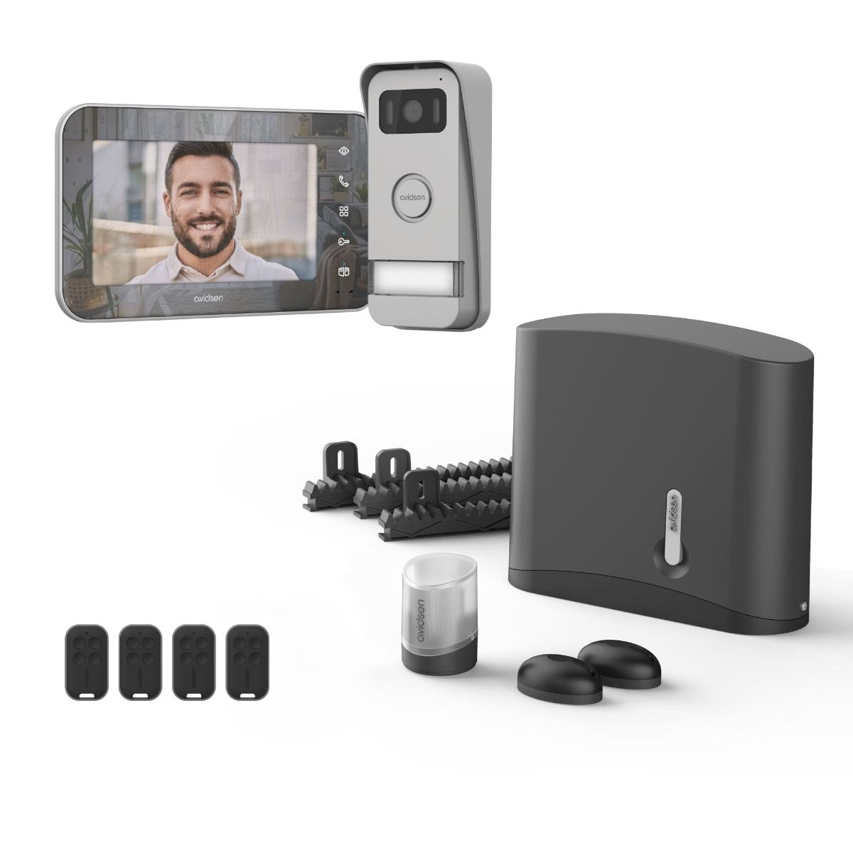 Komplettes Kit mit Gegensprechanlage + Antrieb für 4 m Schiebetor