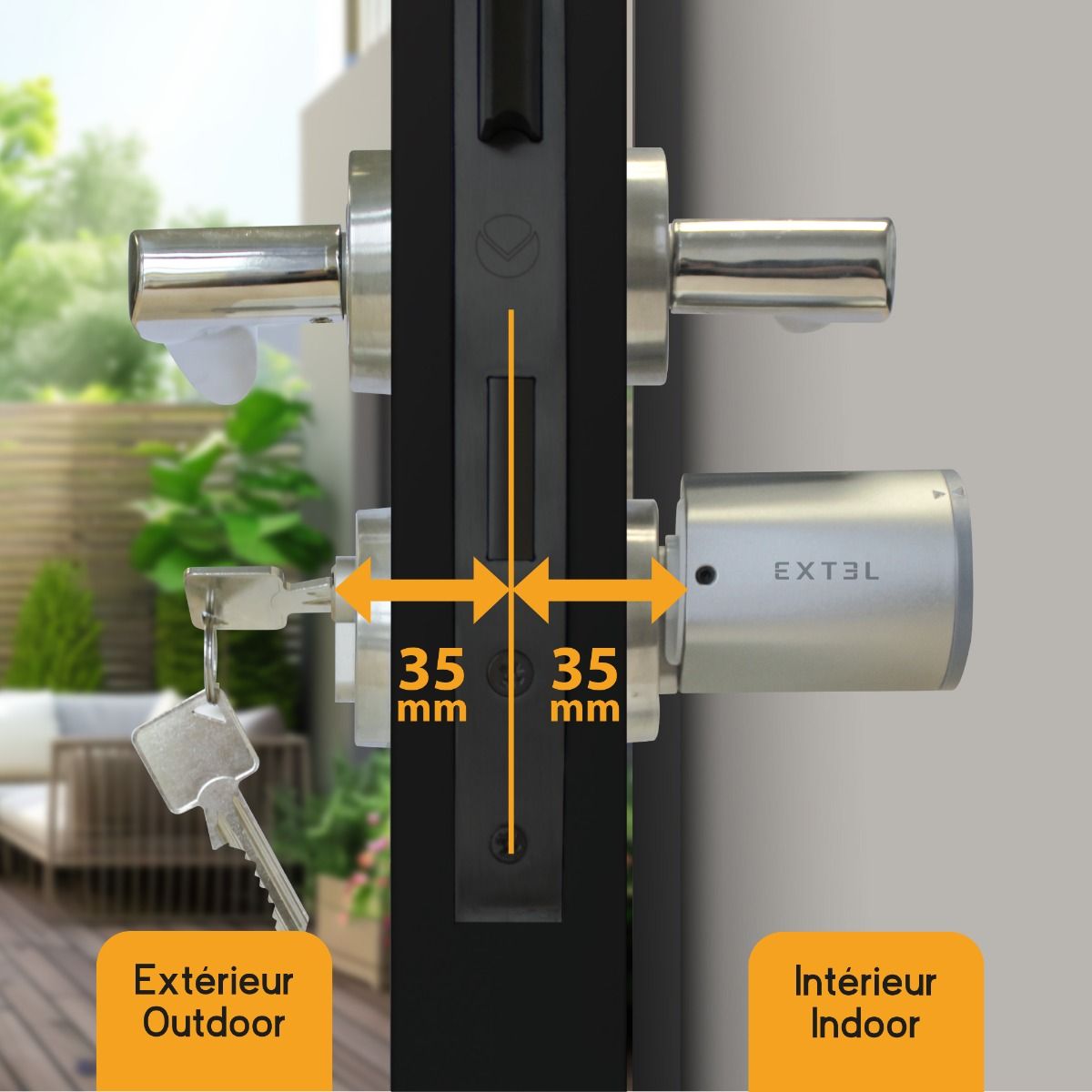 Zylinder 35/35 kompatibel mit dem angeschlossenen Schloss von Extel Lock