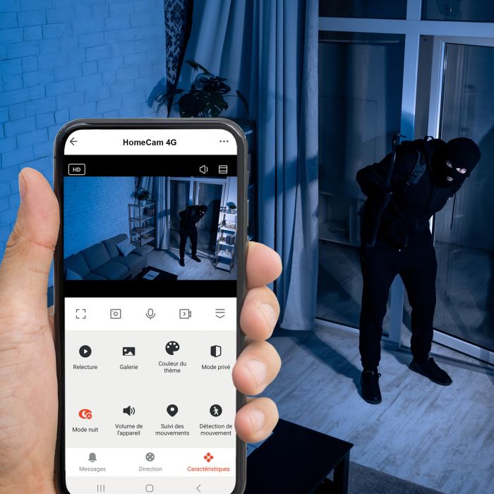 4G motorisierte IP-Innenkamera 1080P 360° Überwachung HomeCam i-4G - 127163 - Avidsen