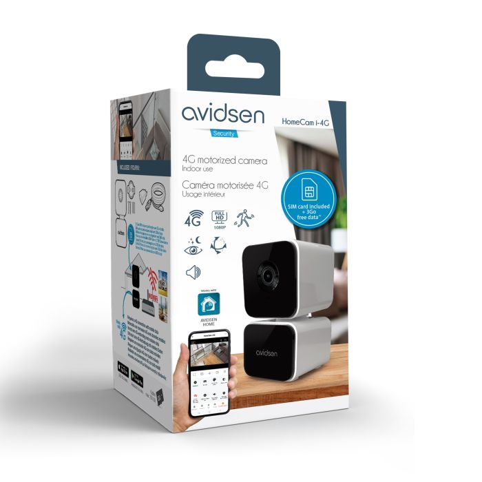 4G motorisierte IP-Innenkamera 1080P 360° Überwachung HomeCam i-4G - 127163 - Avidsen