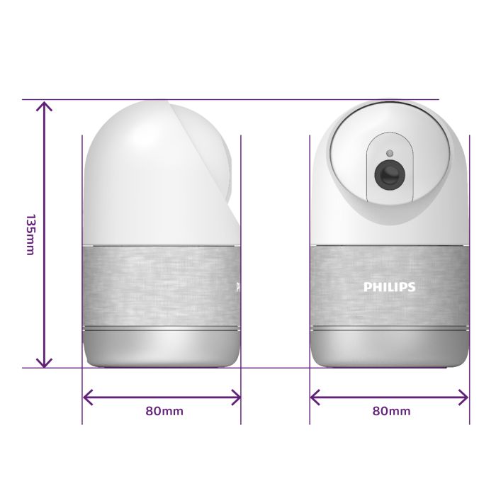 Verbundene motorisierte Innenkamera mit 2k-Auflösung und verstärktem Privatmodus Feine menschliche Erkennung - WelcomeEye Look - Philips - 531051