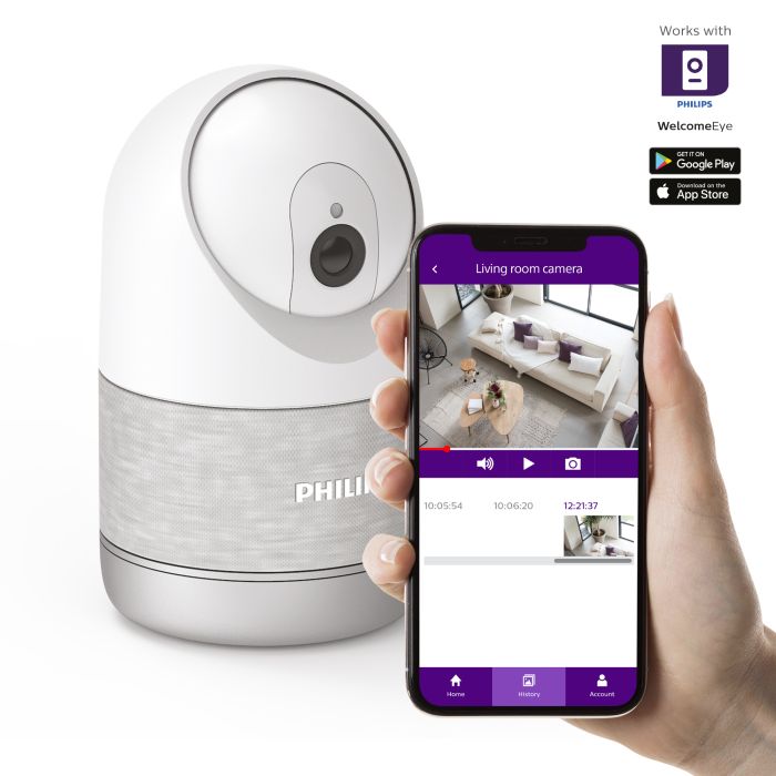 Verbundene motorisierte Innenkamera mit 2k-Auflösung und verstärktem Privatmodus Feine menschliche Erkennung - WelcomeEye Look - Philips - 531051