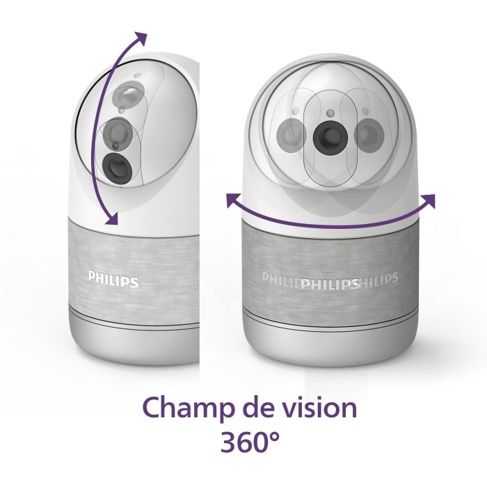 Verbundene motorisierte Innenkamera mit 2k-Auflösung und verstärktem Privatmodus Feine menschliche Erkennung - WelcomeEye Look - Philips - 531051