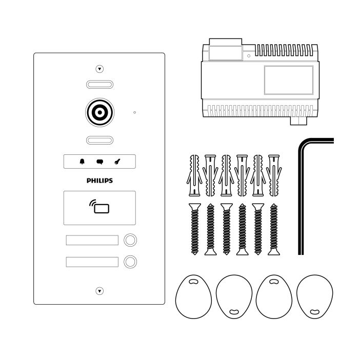 2-Namen-Profi-Türstation - WelcomeHive Pro 2 - Philips - 531061