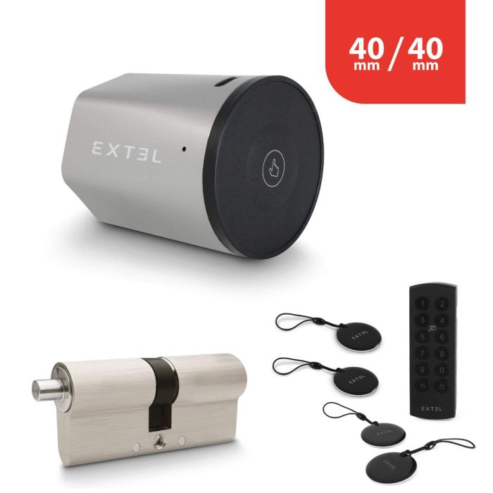 Extel Lock Smart Lock Set + Zylinder 40/40 mm + Funk-Tastatur + 2 zusätzliche Schlüsselkarten
