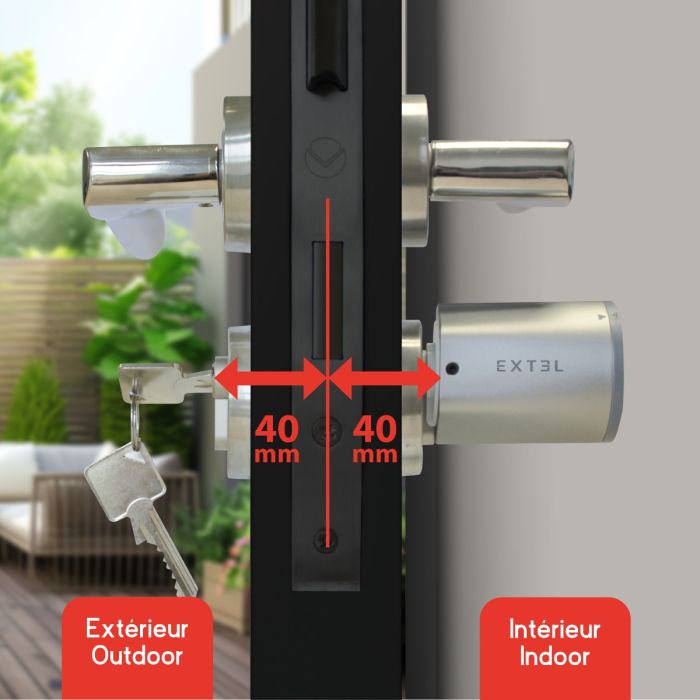 Extel Lock Smart Lock Set + Zylinder 40/40 mm + Funk-Tastatur + 2 zusätzliche Schlüsselkarten