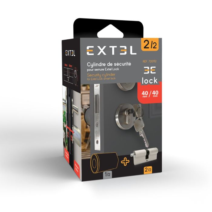 Extel Lock Smart Lock Set + Zylinder 40/40 mm + Funk-Tastatur + 2 zusätzliche Schlüsselkarten