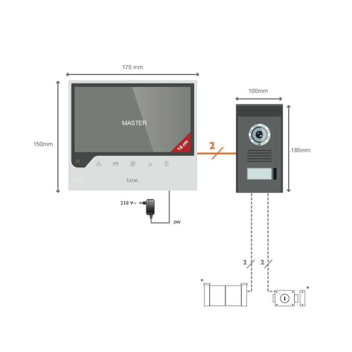 7-Zoll-Video-Gegensprechanlage, die mit Ihrem Smartphone verbunden ist - Connect - Extel