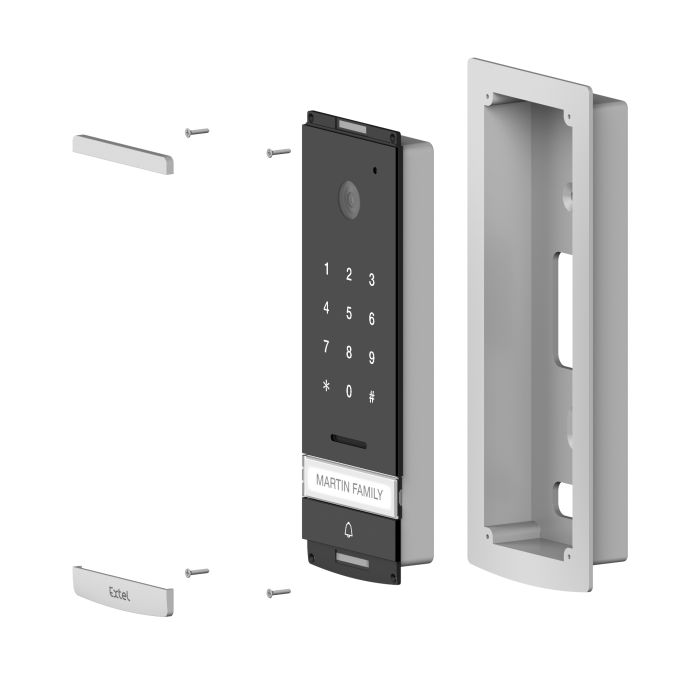 EXTEL Code 7 Zoll / 14 cm kabelgebundene Video-Gegensprechanlage mit eingebauter Codetastatur