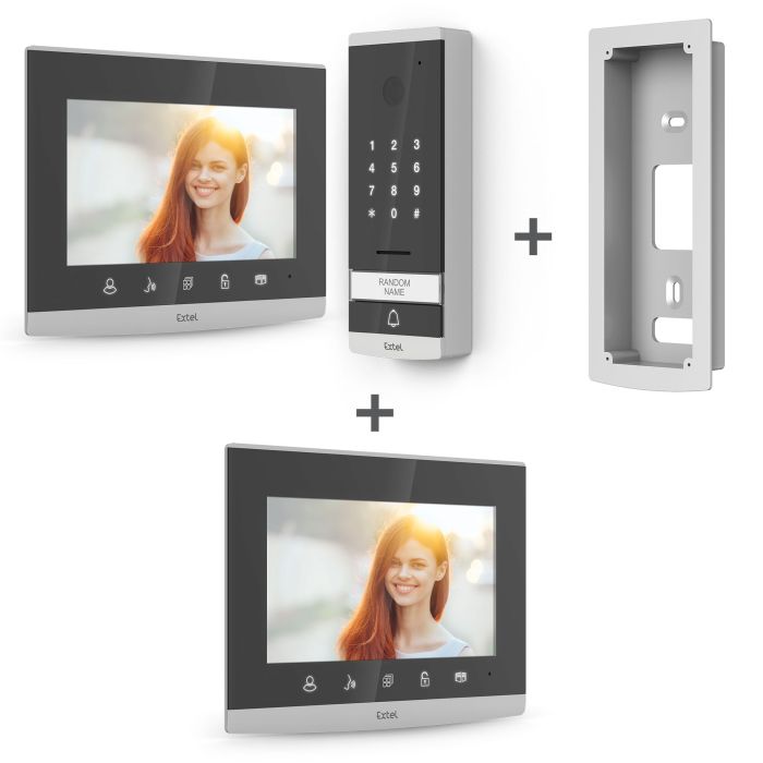 EXTEL Code 7 Zoll / 14 cm kabelgebundene Video-Gegensprechanlage mit eingebauter Codetastatur