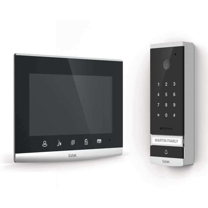 EXTEL Code 7 Zoll / 14 cm kabelgebundene Video-Gegensprechanlage mit eingebauter Codetastatur