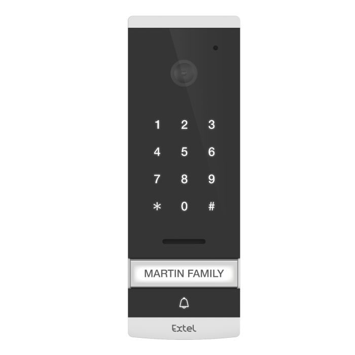 EXTEL Code 7 Zoll / 14 cm kabelgebundene Video-Gegensprechanlage mit eingebauter Codetastatur