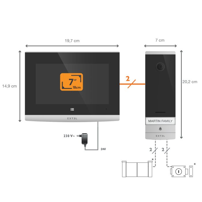 Schnurgebundenes und verbundenes Bildtelefon mit QR Code - Connect 2 - Extel - 720324