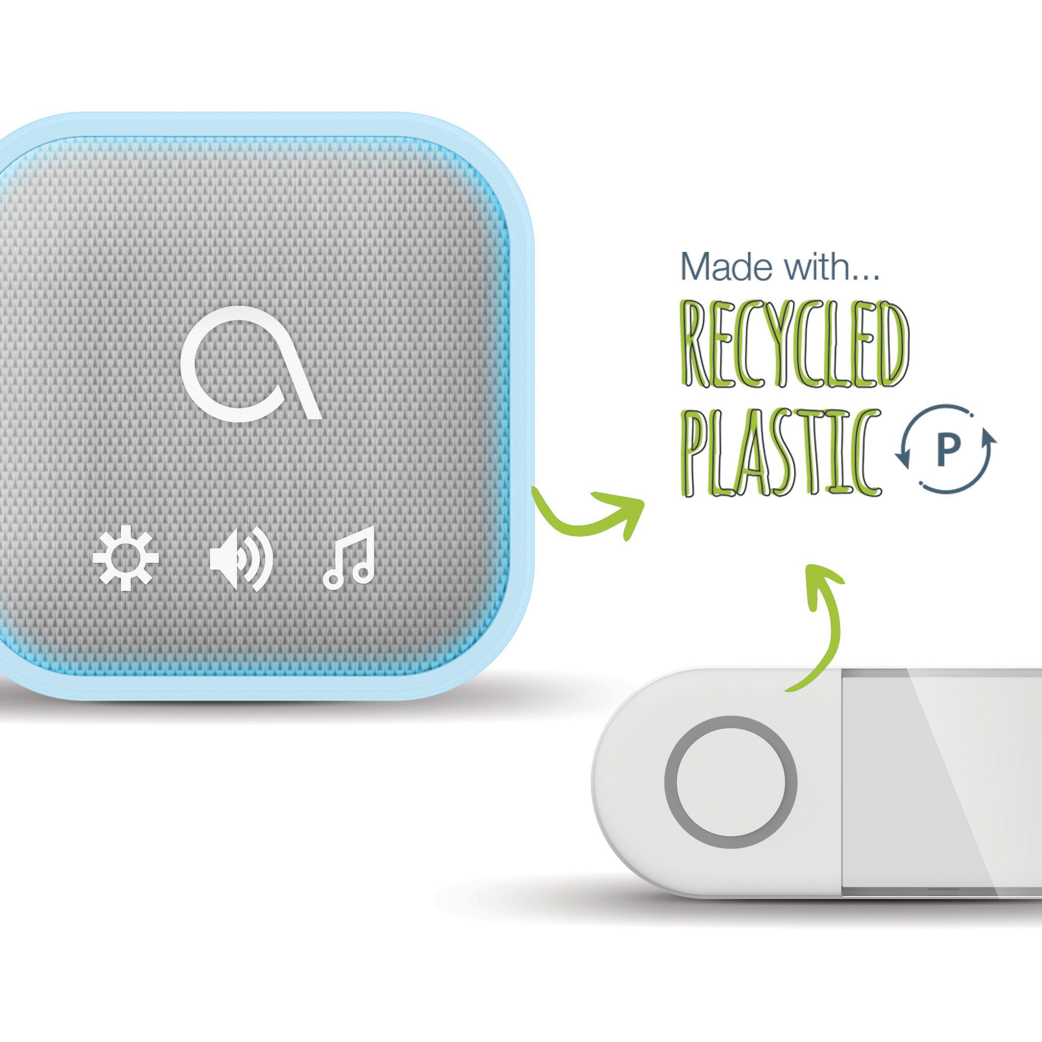 Dieses Windspiel besteht aus recyceltem Kunststoff