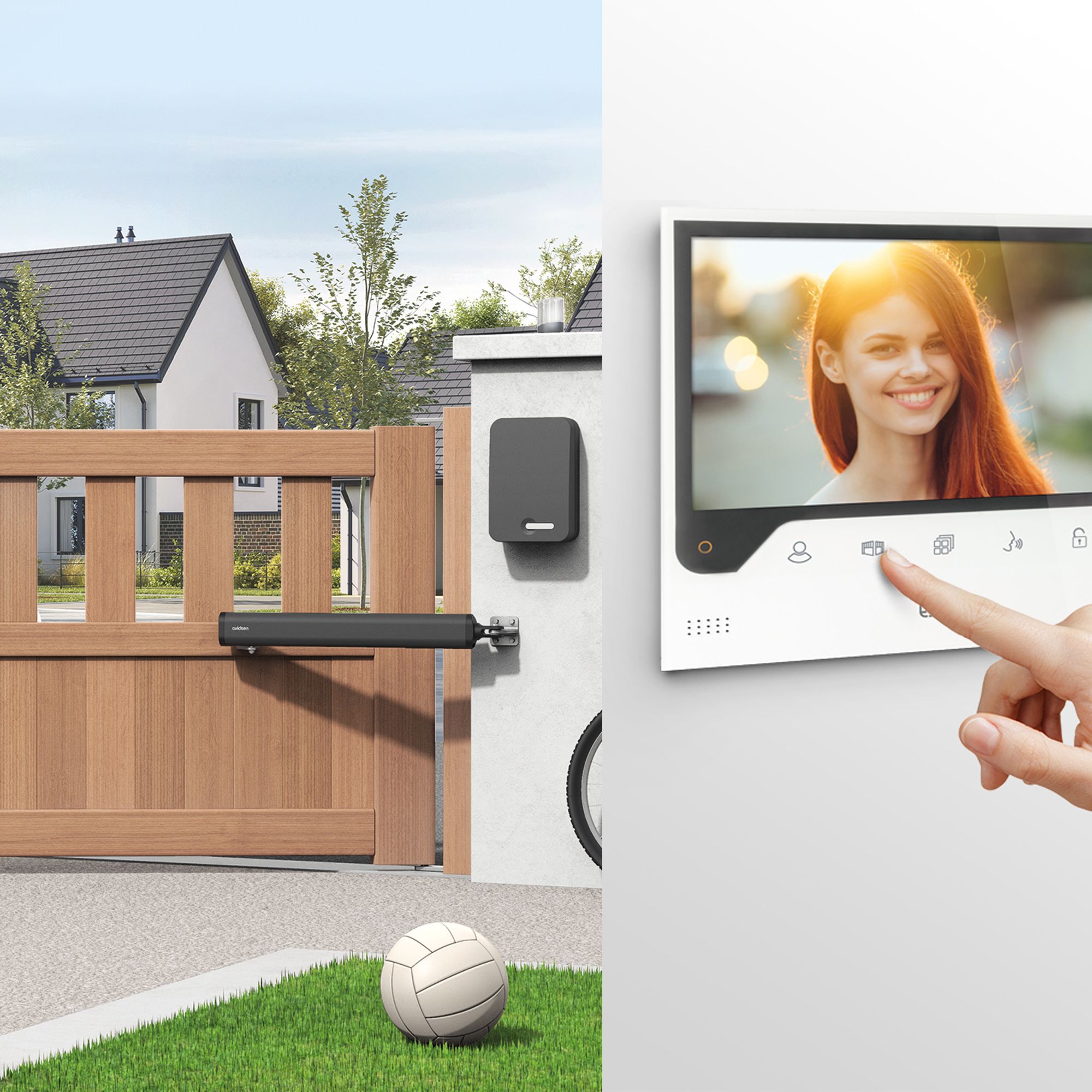 Schließen Sie den Motor des Tores an Ihr Videophon an