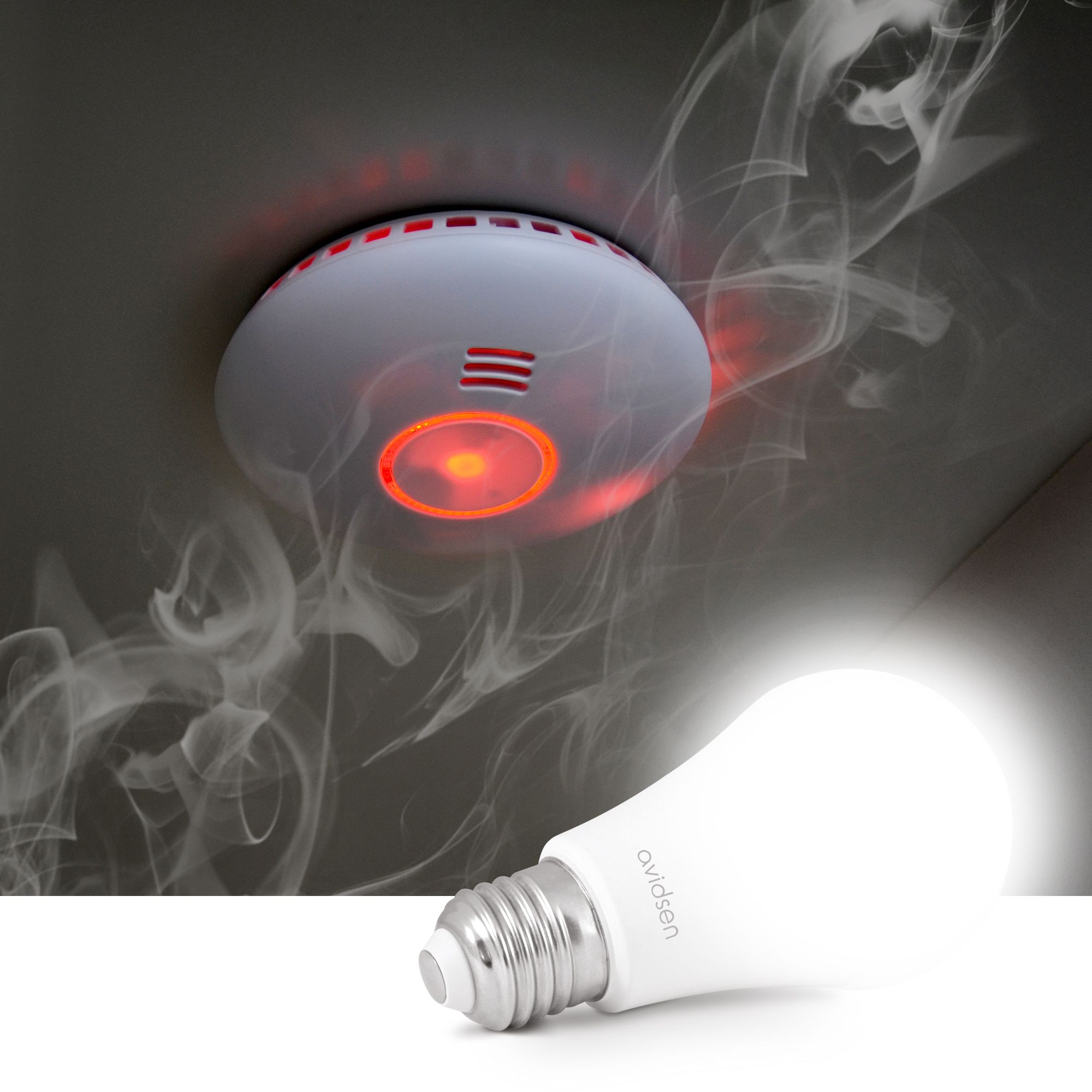 Avidsen Home: HomeSmoke kombiniert mit vernetzten Glühbirnen