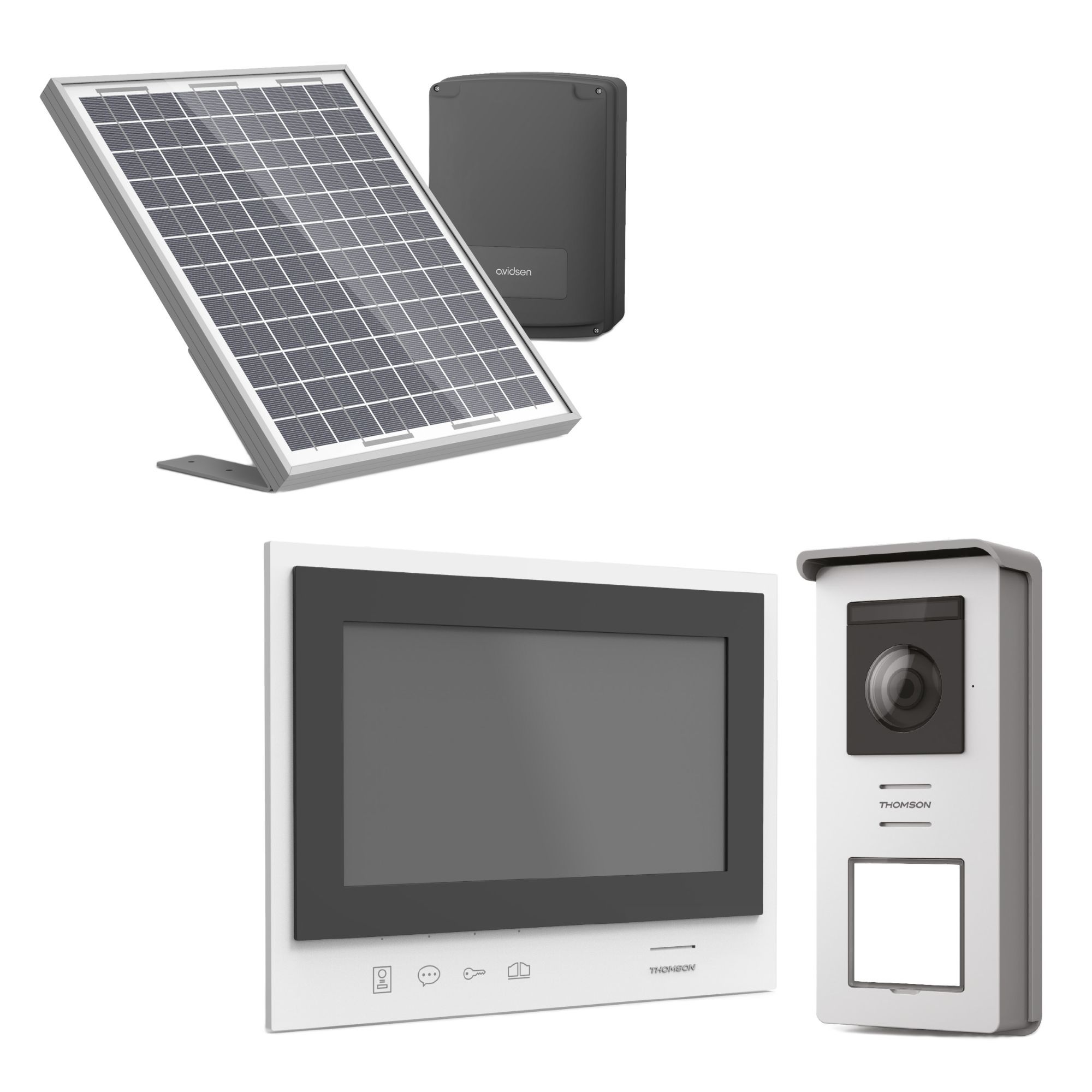 Ein komplettes Solar-Gegensprechanlage-Set