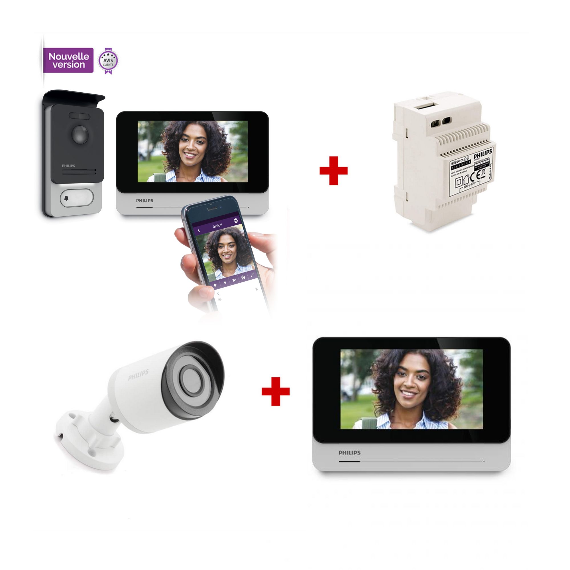 Ein komplettes kabelgebundenes Gegensprechanlage-Set Philips Connect 2