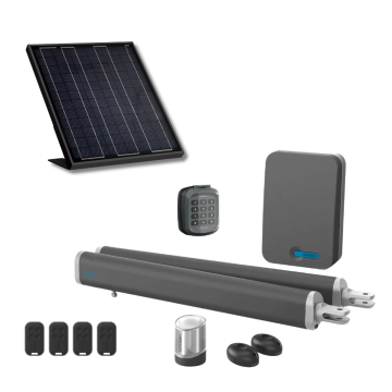 Solarantrieb mit Avidsen Teha SE-Zylindern und Digicode für Flügeltore