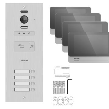 Gegensprechanlage für 4 Wohnungen/Büros – Philips WelcomeHive 2 Gegensprechanlage für 4 Wohnungen/Büros – Philips WelcomeHive 2