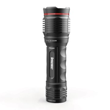 Taschenlampe mit Zoom4X , wasserdicht IPX7, 500 Lumen.