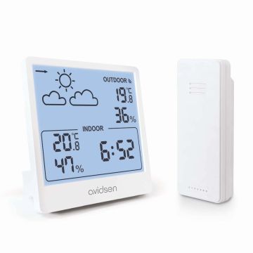 Beleuchtete Wetterstation mit drahtlosem Außensensor - Avidsen - 107253