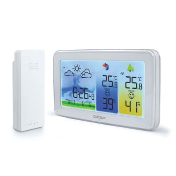Farbige Wetterstation im Querformat mit Hintergrundbeleuchtung - Avidsen - 107254