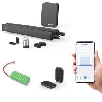 Motor mit Zylindern für Flügeltore – Teha Connect + Notstromversorgung + 2 zusätzliche Fernbedienungen