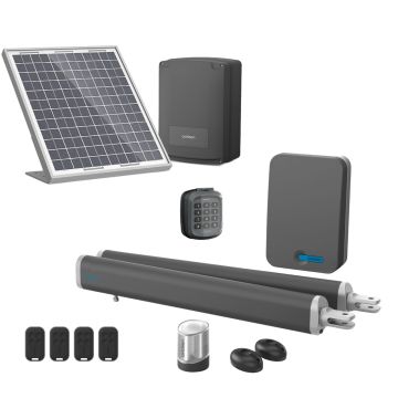 Solarantrieb mit Avidsen Teha SE-Zylindern und Digicode für Flügeltore