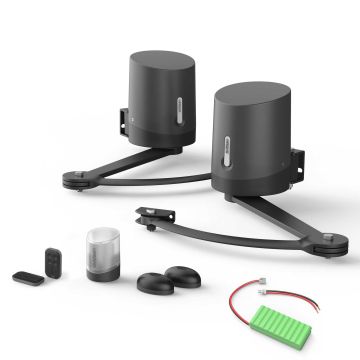 Angeschlossene Motorisierung mit Gelenkarmen und Notbatterie Flügeltor - Orane Connect