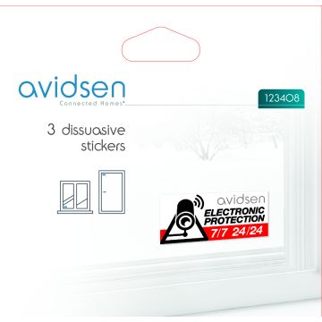 Satz mit 3 PVC-Aufklebern zur Abschreckung - Avidsen - 123408