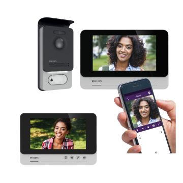 Schnurgebundenes Bildtelefon mit Smartphone-Anschluss und 2 Displays - WelcomeEye Connect 2