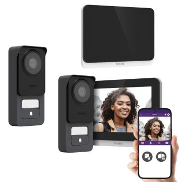 Philips WE Connect 3 kabelgebundene Gegensprechanlage mit 1 Bildschirm und 1 zusätzlichen straßenseitigen
