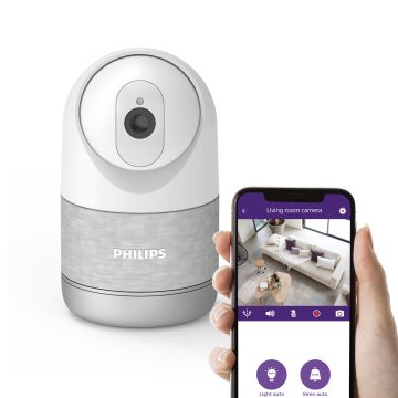 Verbundene motorisierte Innenkamera mit 2k-Auflösung und verstärktem Privatmodus Feine menschliche Erkennung - WelcomeEye Look - Philips - 531051